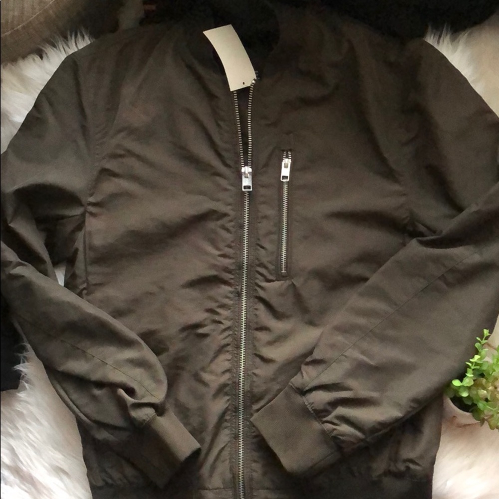 H&M Army Green Lightweight Full Zip Bomber Jacket